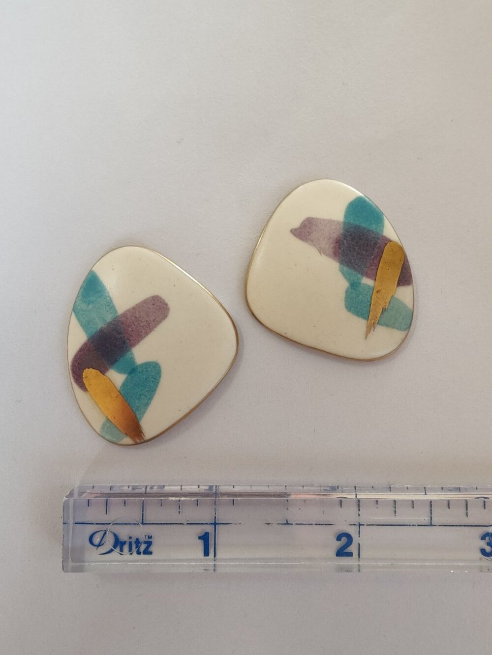 Vintage Cream & Colorful Earrings